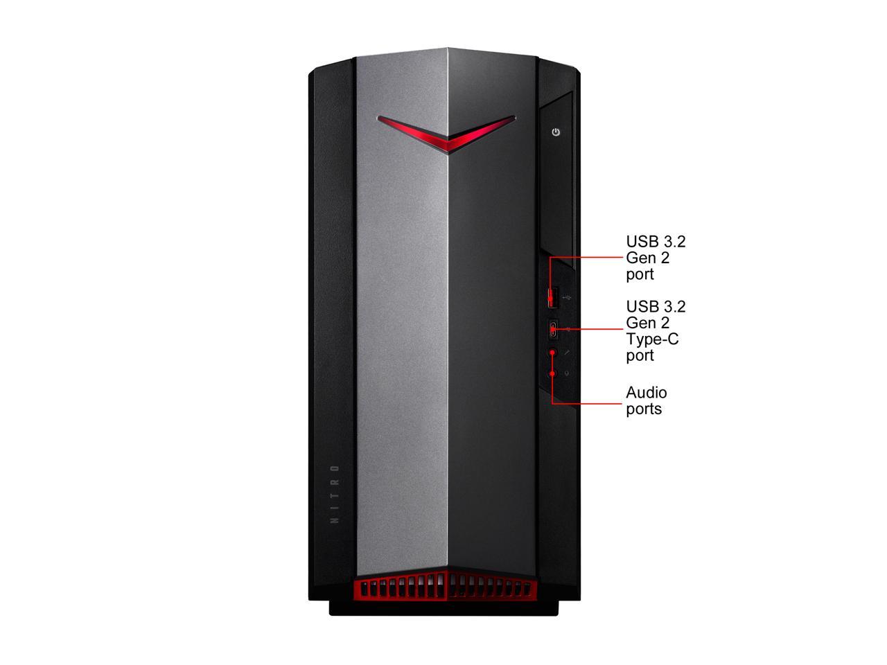 Acer Nitro 50 - Intel Core i5-10400F - 8 GB DDR4 - 512 GB SSD - GeForce GTX 1650 - Windows 10 Home - Gaming Desktop (N50-610-UR14)