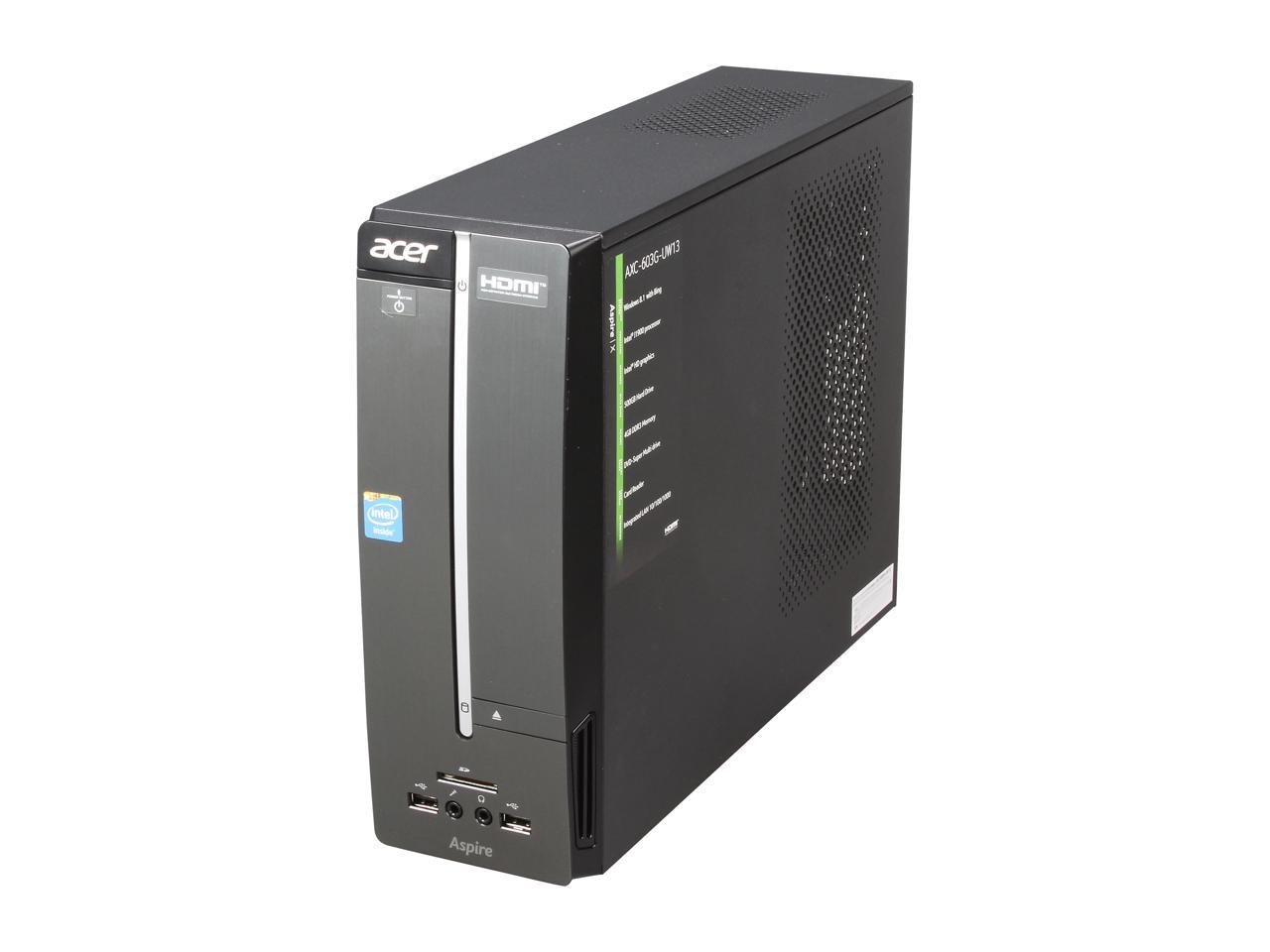 Acer Aspire AXC-603G-UW13 Desktop PC Celeron J1900 2.0GHz, 4GB Memory, 500GB HDD, DVDRW, Windows 8.1 64Bit (DT.SUVAA.003)
