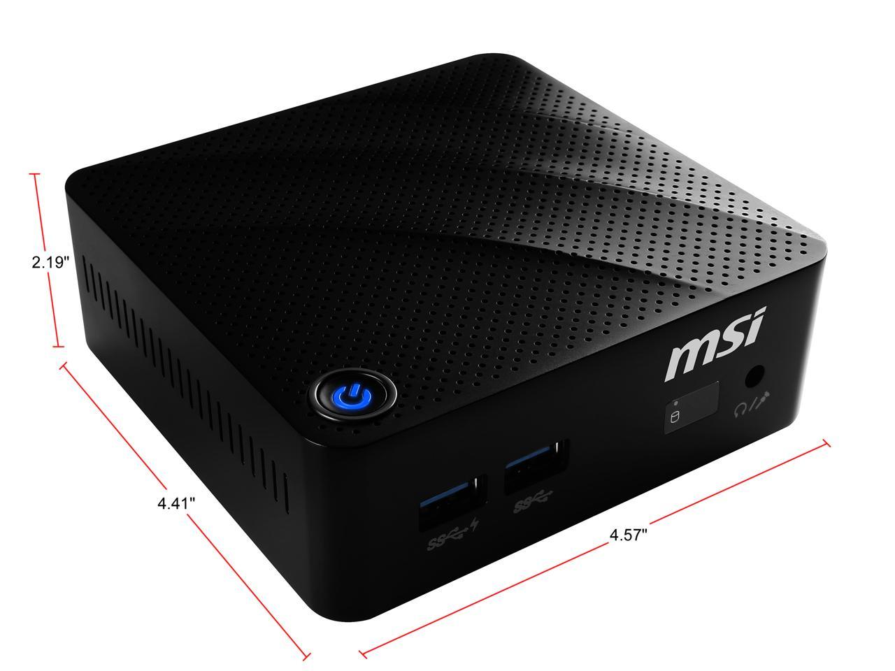 MSI Desktop Computer Cubi N 8GL-094US Celeron N4000 (1.10 GHz) 4 GB DDR4 64 GB SSD Intel UHD Graphics 600 Windows 10 Pro 64-bit