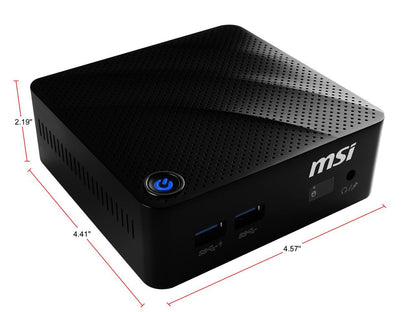 MSI Desktop Computer Cubi N 8GL-094US Celeron N4000 (1.10 GHz) 4 GB DDR4 64 GB SSD Intel UHD Graphics 600 Windows 10 Pro 64-bit