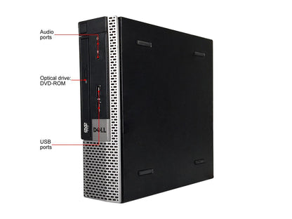 Refurbished Dell OptiPlex 9010 USFF Intel Core i5 3470S 2.90 GHz / 8 GB DDR3 / 320 GB HDD / DVD / Windows 10 Pro 64-bit
