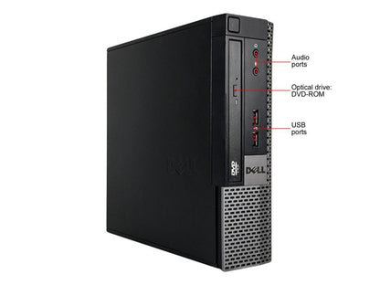 Refurbished Dell Optiplex 9010 USFF Intel Core i5 3470S 2.90 GHz / 16 GB DDR3 / 1 TB / DVD / Windows 10 Professional 64-Bit / 1 Year Warranty