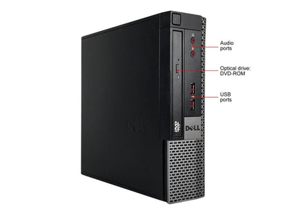 Refurbished Dell OptiPlex 9010 USFF Intel Core i3 3220 3.30 GHz / 8 GB DDR3 / 1 TB HDD / DVD / Windows 10 Pro 64-bit