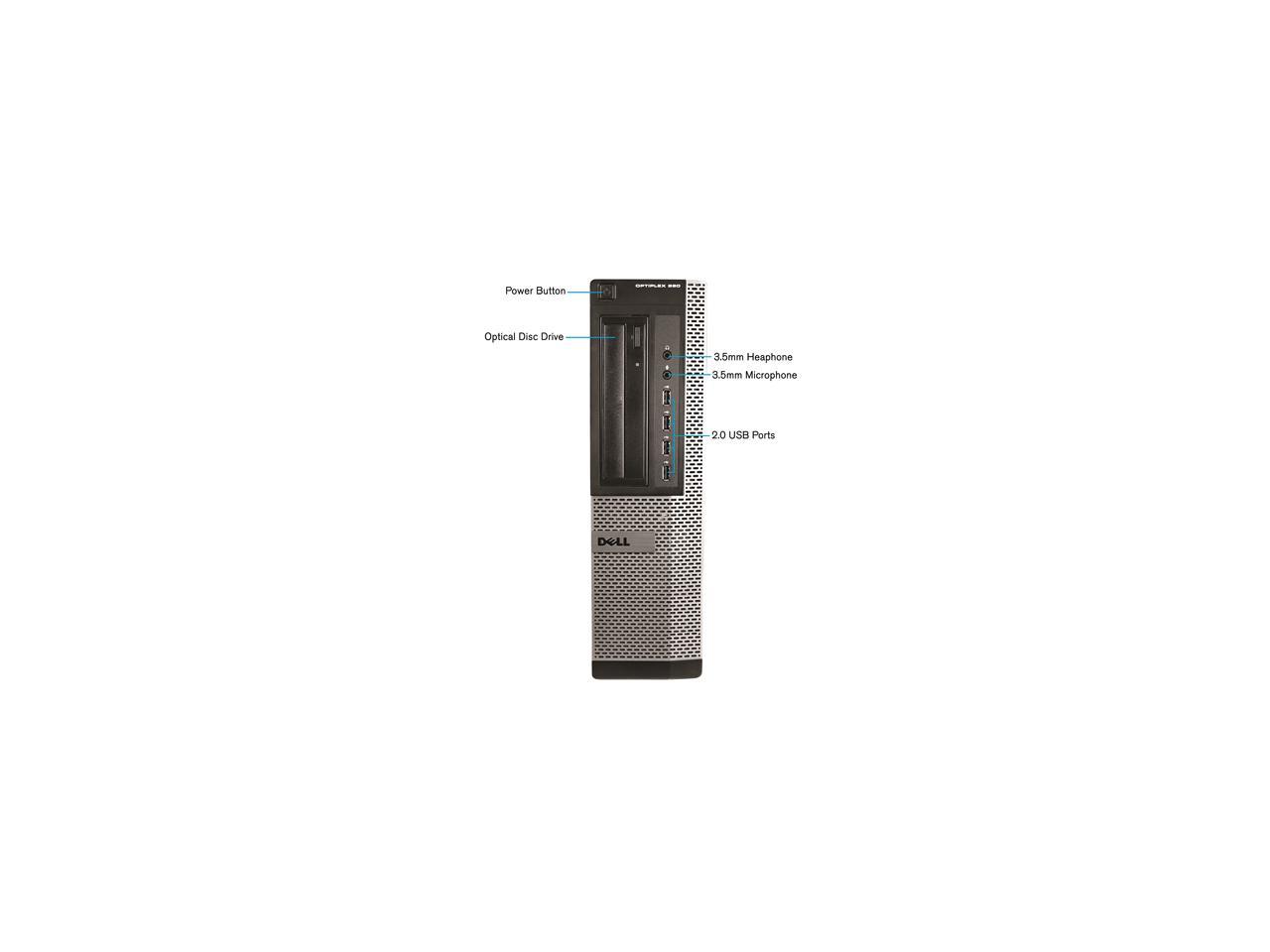DELL Desktop PC OptiPlex 990 Intel Core i5 2nd Gen 2400 (3.10 GHz) 8 GB DDR3 2 TB HDD Windows 10 Pro 64-Bit