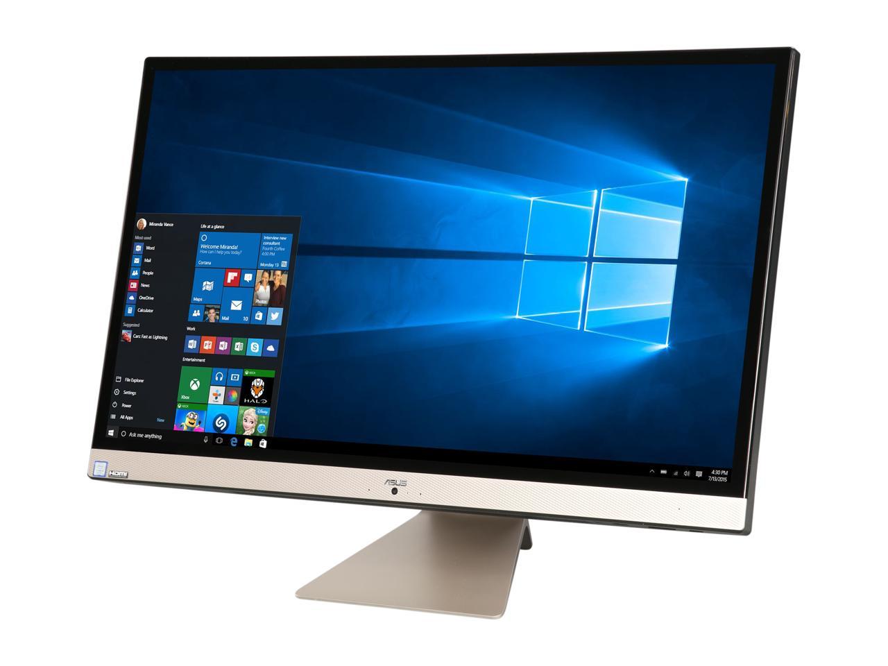 ASUS Vivo AiO 27" All-in-One Desktop Computer, Intel Core i5-8250U (up to 3.4 GHz), 27" Full HD LED-backlit Touchscreen Display with NanoEdge Bezel, 8 GB DDR4 RAM, 1 TB HDD, HD Webcam, 802.11ac Wi-Fi, Wired Keyboard and Mouse, Black