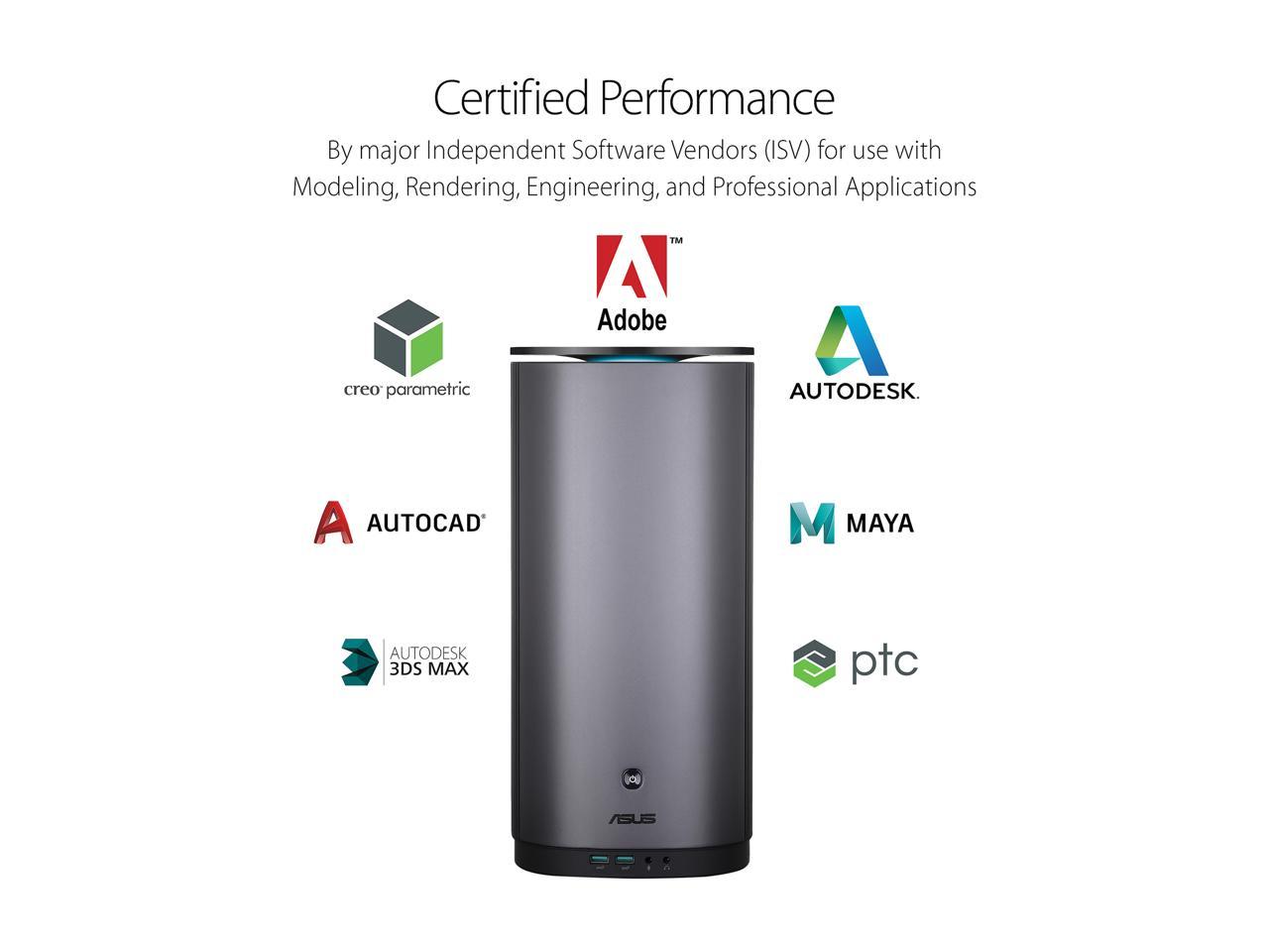 ASUS ProArt PA90 Mini PC Workstation - Intel Core i7-9700K - NVIDIA Quadro P4000 - 16 GB DDR4 - 512 GB SSD + 1 TB HDD - Windows 10 Home Advanced (PA90-M7021ZN)