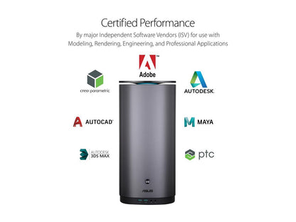 ASUS ProArt PA90 Mini PC Workstation - Intel Core i7-9700K - NVIDIA Quadro P4000 - 16 GB DDR4 - 512 GB SSD + 1 TB HDD - Windows 10 Home Advanced (PA90-M7021ZN)