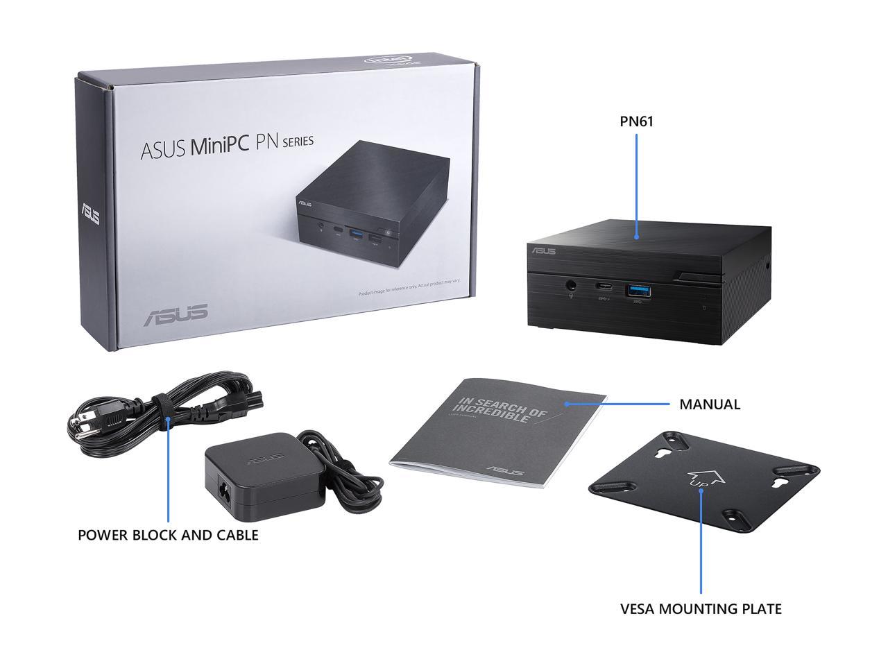 ASUS Desktop Computer PN61-B5097ZD Intel Core i5 8th Gen 8265U (1.60 GHz) 8 GB DDR4 256 GB SSD Intel UHD Graphics 620 Windows 10 Pro 64-bit