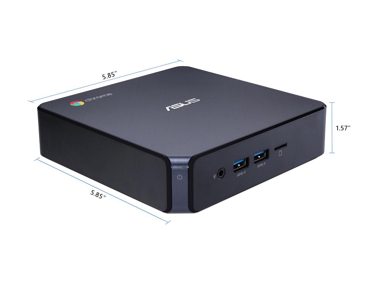 ASUS Celeron Chromebox w/ 24" FHD Monitor Essential Desktop with Chrome OS Keyboard Mouse for Homeschooling