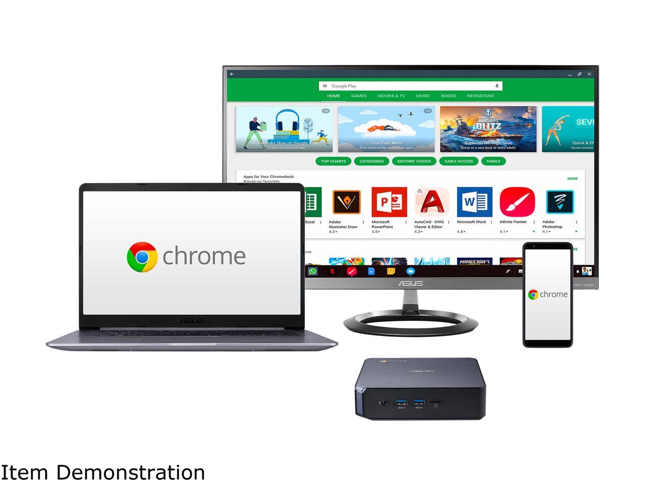 ASUS Chromebox 3 Mini PC with Intel Core i5, 4K UHD Graphics (HDMI, DisplayPort over Type C, Gigabit LAN, 802.11ac Wi-Fi, Bluetooth 4.2, USB 3.1, VESA Mount, Chrome OS) CHROMEBOX3-N5327U
