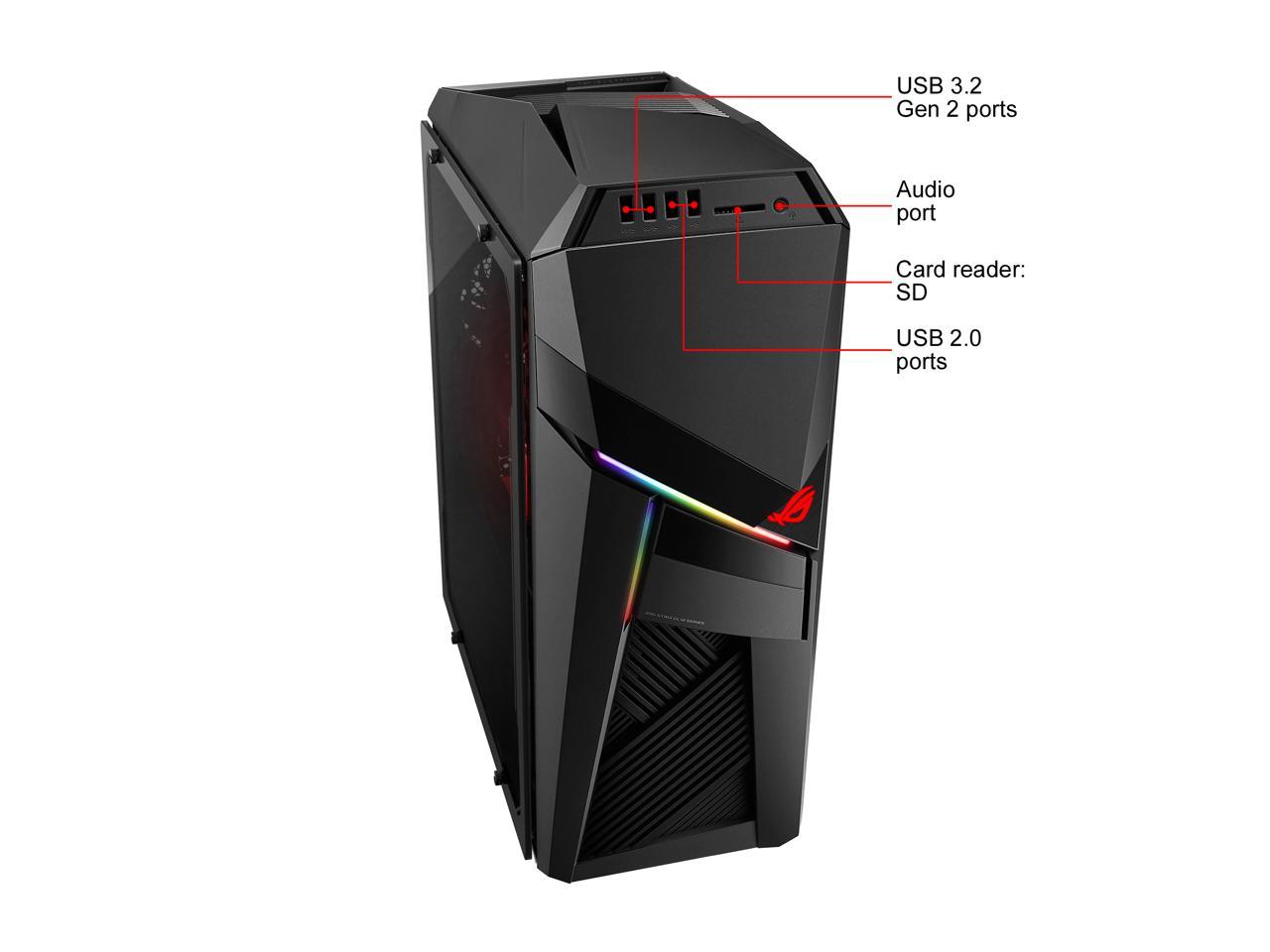ROG Strix GL12 Gaming Desktop, 9th Gen 8-core Intel Core i7-9700K, NVIDIA GeForce RTX 2080 8 GB, 16 GB DDR4 RAM, 1 TB M.2 SSD, Windows 10 Home, Iron Grey, GL12CX-NS781
