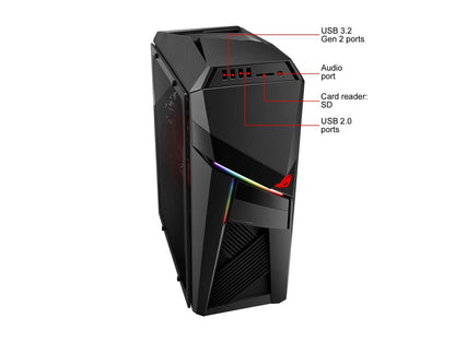 ROG Strix GL12 Gaming Desktop, 9th Gen 8-core Intel Core i7-9700K, NVIDIA GeForce RTX 2080 8 GB, 16 GB DDR4 RAM, 1 TB M.2 SSD, Windows 10 Home, Iron Grey, GL12CX-NS781