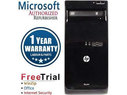 HP Desktop Computer Pro 3400 Intel Core i3 2nd Gen 2100 (3.10 GHz) 8 GB DDR3 2 TB HDD Intel HD Graphics 2000 Windows 10 Pro Multi-Language, English / Spanish