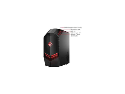 HP Desktop Computer Omen 880-040 Ryzen 7 1st Gen 1800X (3.60 GHz) 16 GB DDR4 2 TB HDD 512 GB SSD NVIDIA GeForce GTX 1080 Windows 10 Home 64-Bit