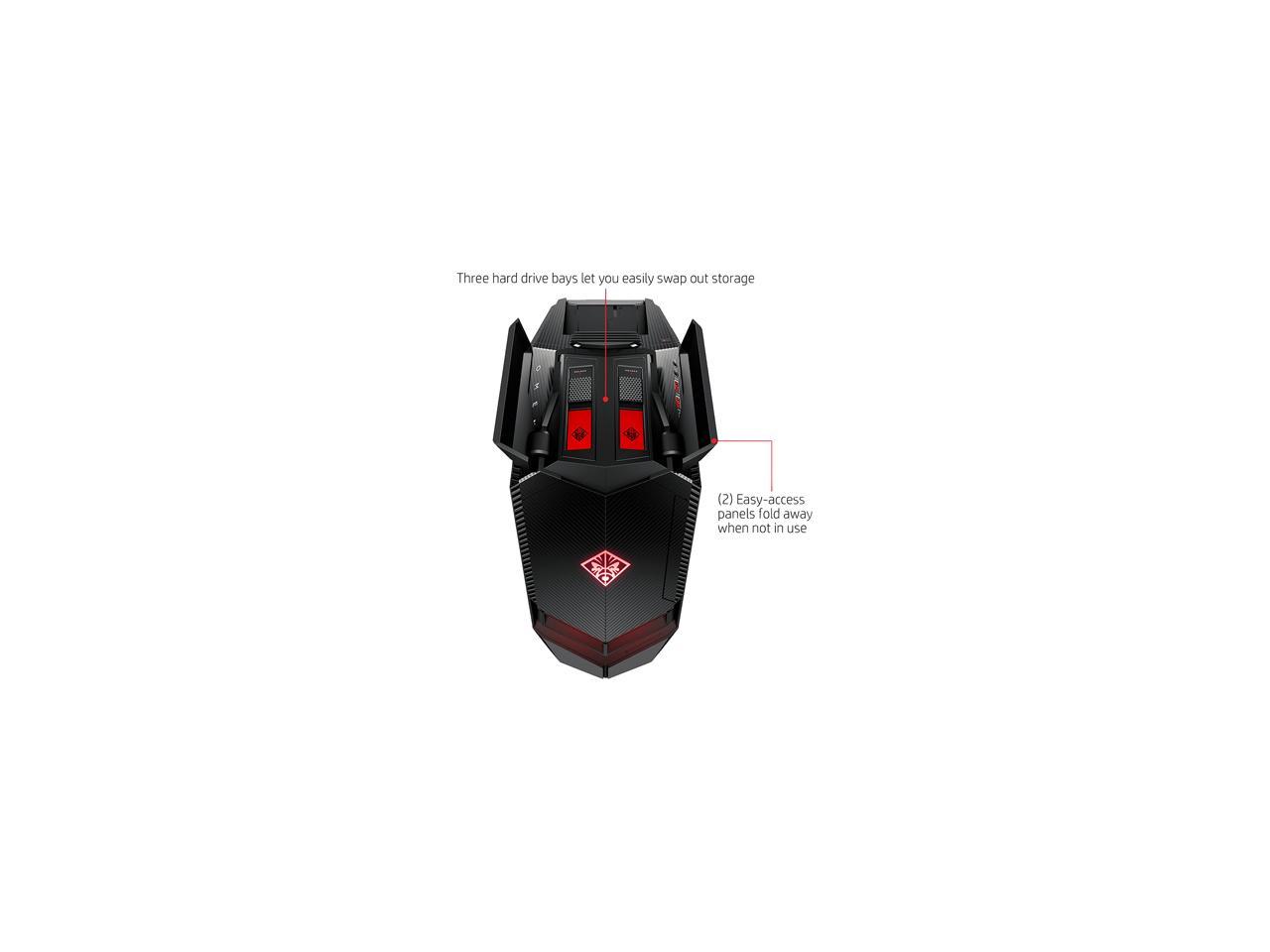 HP Desktop Computer Omen 880-040 Ryzen 7 1st Gen 1800X (3.60 GHz) 16 GB DDR4 2 TB HDD 512 GB SSD NVIDIA GeForce GTX 1080 Windows 10 Home 64-Bit