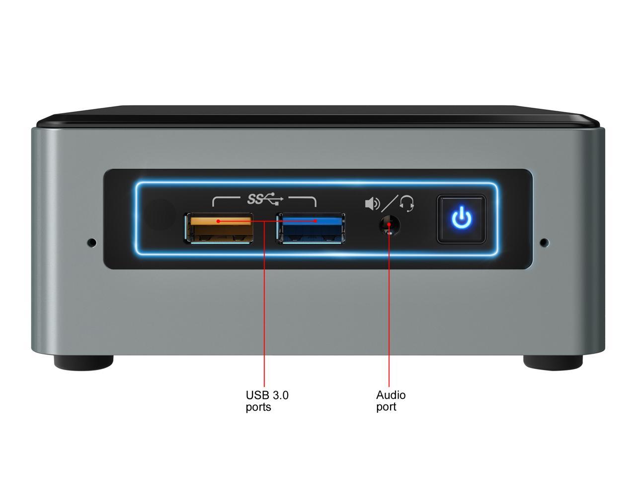 Intel Desktop Computer NUC Kit BOXNUC6CAYSAJ Celeron J3455 (1.50 GHz) 2 GB DDR3L 32 GB eMMC Intel HD Graphics 500 Windows 10 Home 64-bit