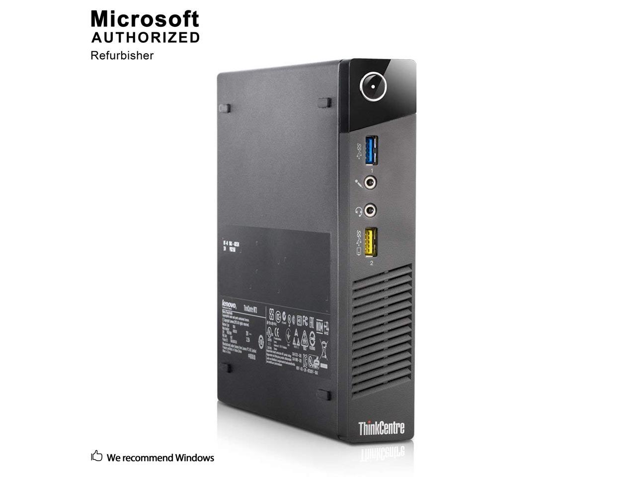 Refurbished Lenovo Grade A ThinkCentre M73 Tiny PC Intel Core i3-4130T 2.9 GHz 4 GB DDR3 512 GB SSD WiFi Window 10 Home 64-Bit (Multi-Language) 1 Year Warranty