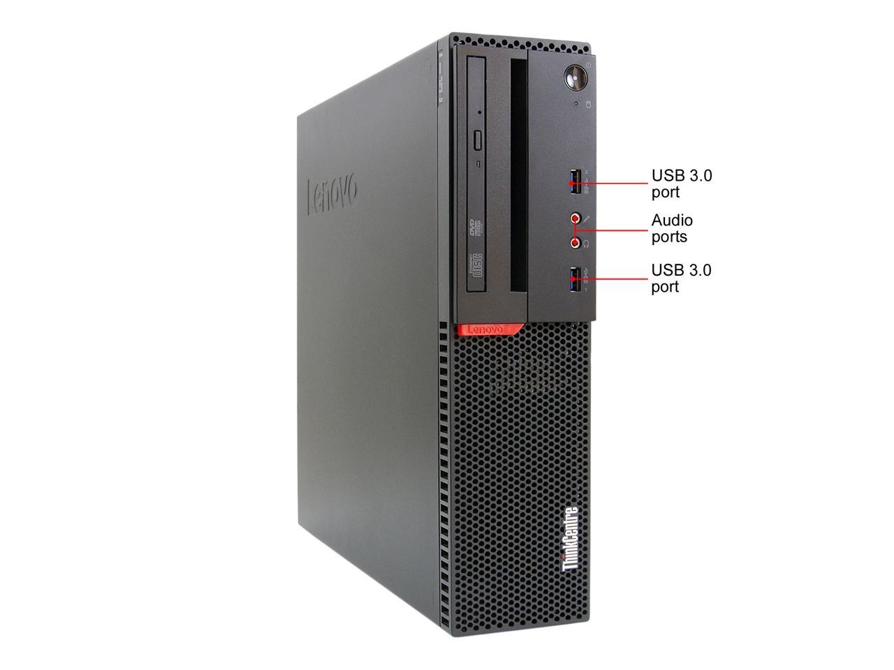Lenovo Desktop Computer M900-SFF Intel Core i5 6th Gen 6500 (3.20 GHz) 16 GB 240 GB SSD Intel HD Graphics 530 Windows 10 Pro 64-bit