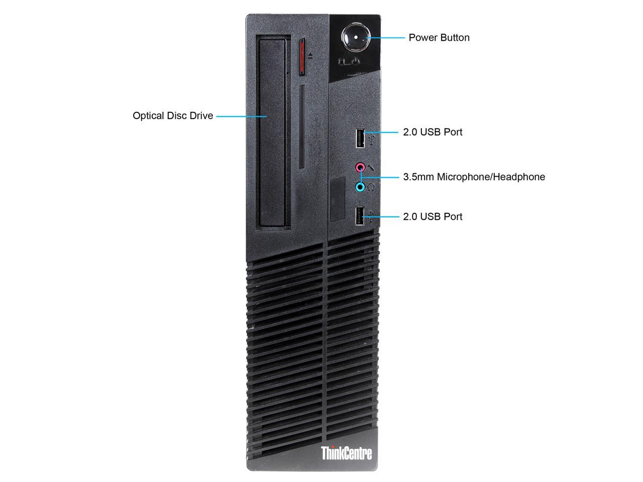 Lenovo Desktop Computer M70e-SFF Core 2 Duo 2.93 GHz 4 GB 250 GB HDD Windows 10 Home 64-bit