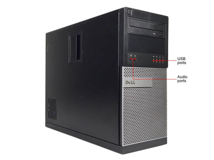 Refurbished Dell Grade A OPTIPLEX 7010 Tower, Intel Core I5 3570 3.4GHz, 8G DDR3, 512G SSD, WIFI, BT 4.0, Win 10 Home 64 Bit-Multi-Language, 1 Year Warranty