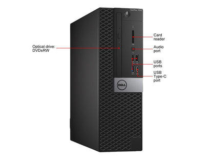 Dell Grade A OptiPlex 7050 SFF Intel Core i5 7500 (3.40 GHz) 12 GB RAM 1 TB SSD DVDRW WIFI BT Windows 10 Home (Multi-language)