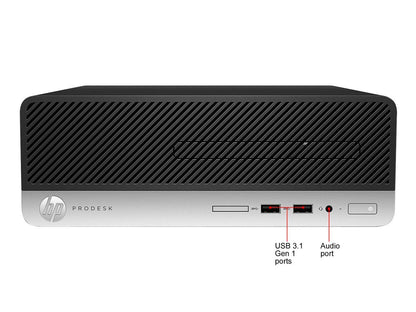 HP ProDesk 400 G6 SFF Desktop - Intel Core i5-9500, 8 GB DDR4, 256 GB SSD, Intel UHD Graphics 630, Windows 10 Pro (7HX44UT#ABA)