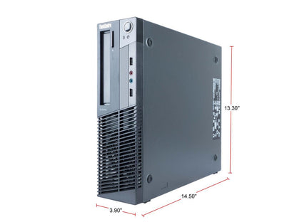 Certified Refurbished Lenovo ThinkCentre M91p SFF Intel i5 2400 3.10 GHz, 16 GB DDR3, 240 GB SSD, DVD, WIFI, BT 4.0, VGA, DisplayPort, Windows 10 Pro 64-bit