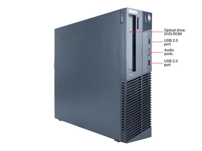 Certified Refurbished Lenovo ThinkCentre M91p SFF Intel i5 2400 3.10 GHz, 16 GB DDR3, 240 GB SSD, DVD, WIFI, BT 4.0, VGA, DisplayPort, Windows 10 Pro 64-bit