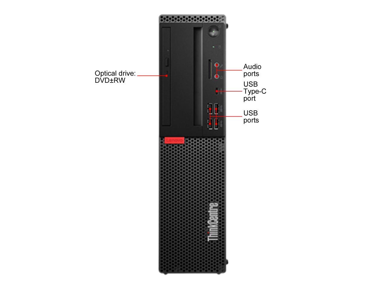 Lenovo Desktop Computer ThinkCentre M920 (10SJ000LUS) Intel Core i5 8th Gen 8500 (3.00 GHz) 8 GB DDR4 256 GB SSD Intel UHD Graphics 630 Windows 10 Pro 64-Bit