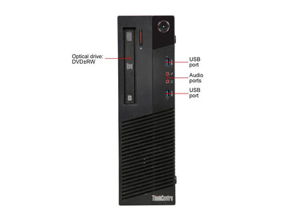Lenovo Grade A Desktop Computer ThinkCentre M93P Intel Core i5 4th Gen 4570 (3.20 GHz) 16 GB DDR3 240 GB SSD Windows 10 Pro 64-bit