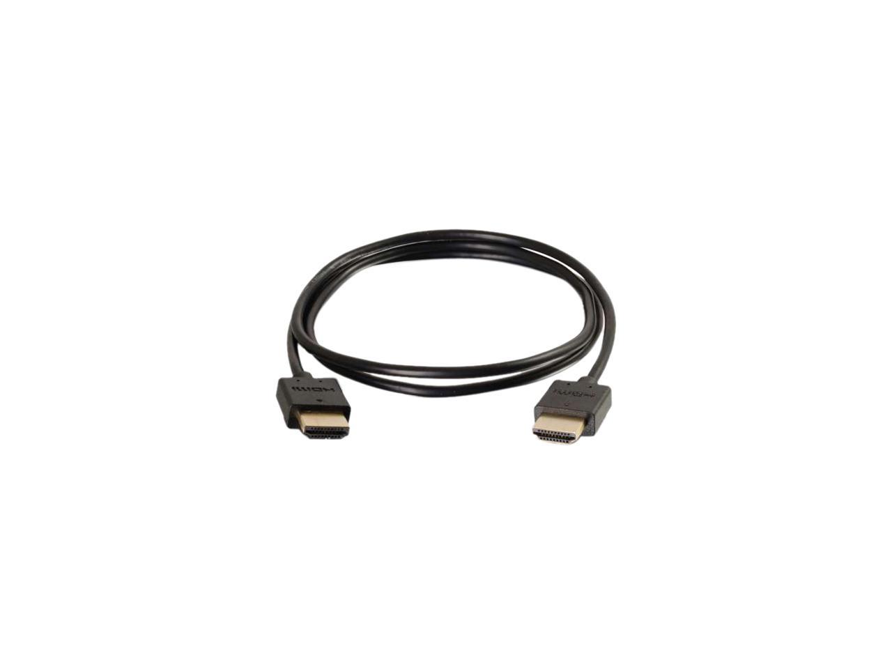 C2G 41362 Ultra Flexible 4K UHD High Speed HDMI Cable (60Hz) with Low Profile Connectors, Black (2 Feet, 0.60 Meters)