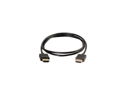 C2G 41362 Ultra Flexible 4K UHD High Speed HDMI Cable (60Hz) with Low Profile Connectors, Black (2 Feet, 0.60 Meters)