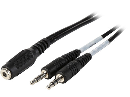 Tripp Lite P318-06N-FMM 6" Audio Headset Splitter Adapter 4 Position 2x 3 Position 3.5mm Female to Male