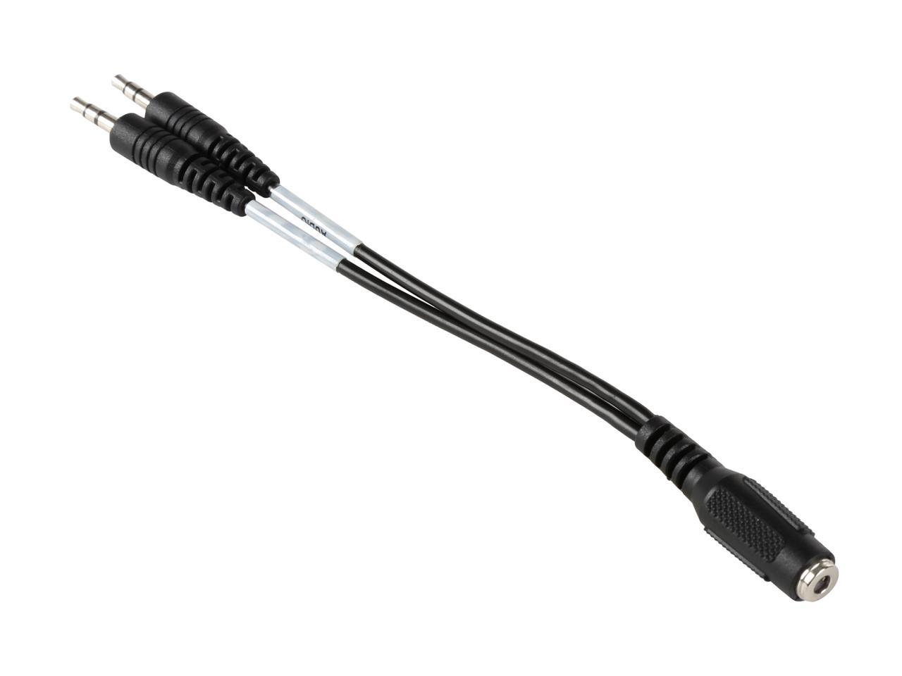 Tripp Lite P318-06N-FMM 6" Audio Headset Splitter Adapter 4 Position 2x 3 Position 3.5mm Female to Male