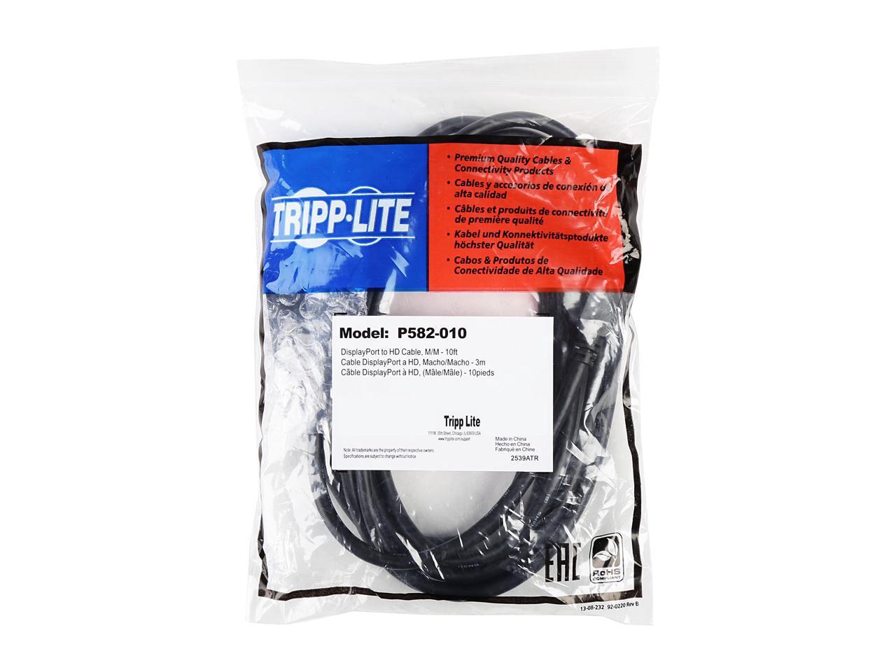 Tripp Lite DisplayPort to HD Cable Adapter, DP to HDMI (M/M), DP2HDMI, 1080P, 10 ft. (P582-010)