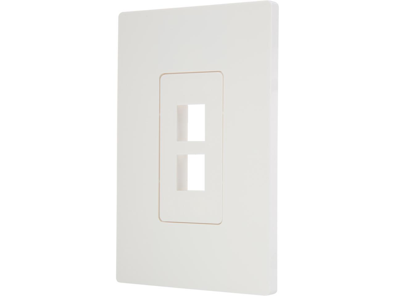 Tripp Lite Single-Gang 2-Port Universal Keystone Wall Plate, Cat5/6/6a, USB, HDMI, DisplayPort, RCA, White (N080-102)
