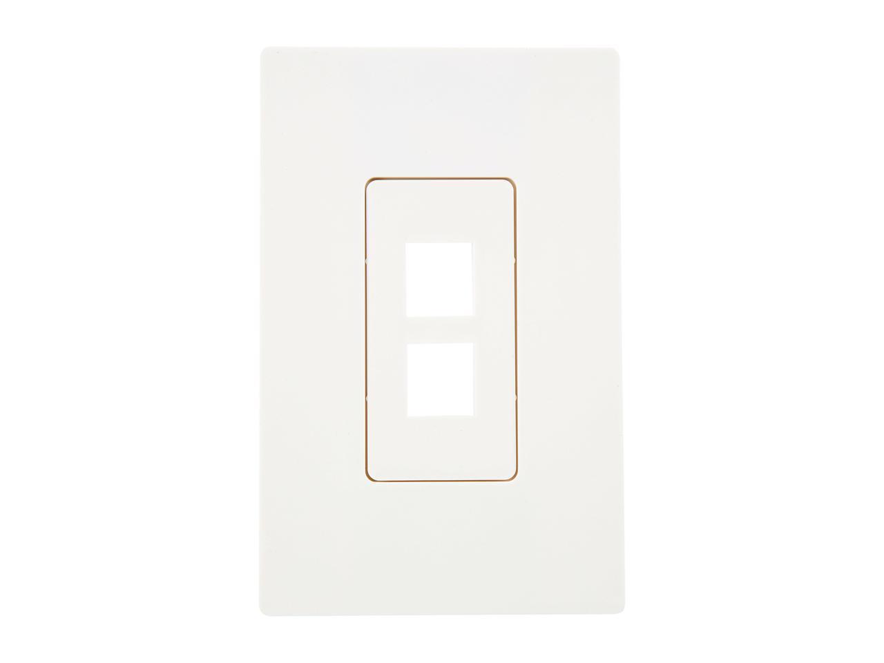 Tripp Lite Single-Gang 2-Port Universal Keystone Wall Plate, Cat5/6/6a, USB, HDMI, DisplayPort, RCA, White (N080-102)