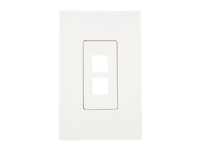 Tripp Lite Single-Gang 2-Port Universal Keystone Wall Plate, Cat5/6/6a, USB, HDMI, DisplayPort, RCA, White (N080-102)