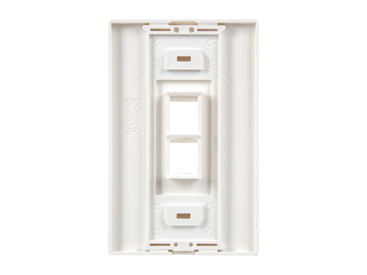 Tripp Lite Single-Gang 2-Port Universal Keystone Wall Plate, Cat5/6/6a, USB, HDMI, DisplayPort, RCA, White (N080-102)