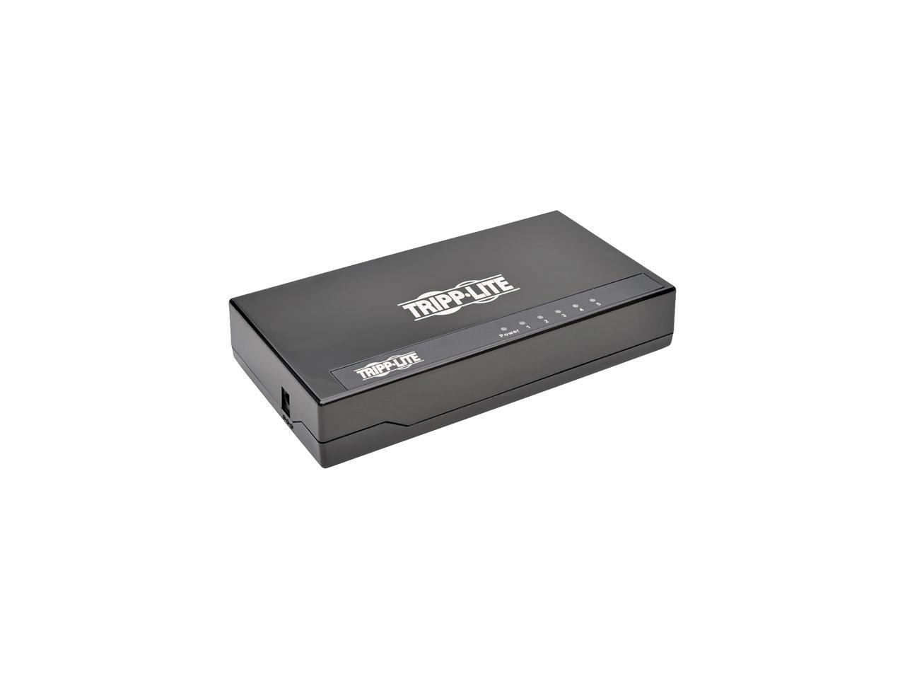 Tripp Lite 5-Port Gigabit Ethernet Switch, Desktop, Unmanaged Network Switch, 10/100/1000 Mbps, RJ45, Plastic Housing (NG5P)
