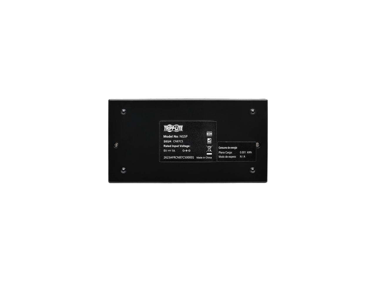 Tripp Lite 5-Port Gigabit Ethernet Switch, Desktop, Unmanaged Network Switch, 10/100/1000 Mbps, RJ45, Plastic Housing (NG5P)