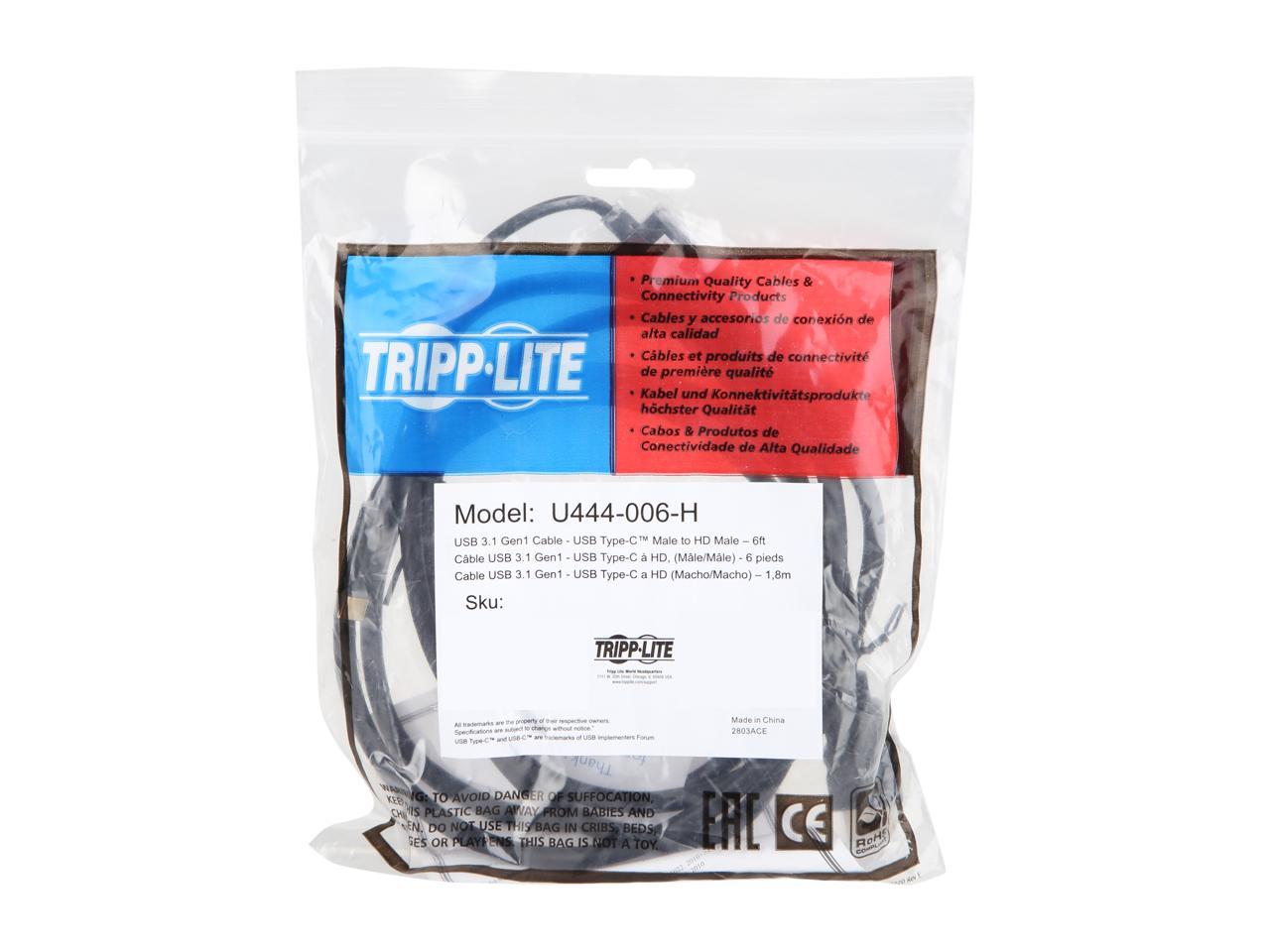 Tripp Lite USB C to HDMI Adapter Converter Cable UHD 4K Type C to HDMI 6ft (U444-006-H)