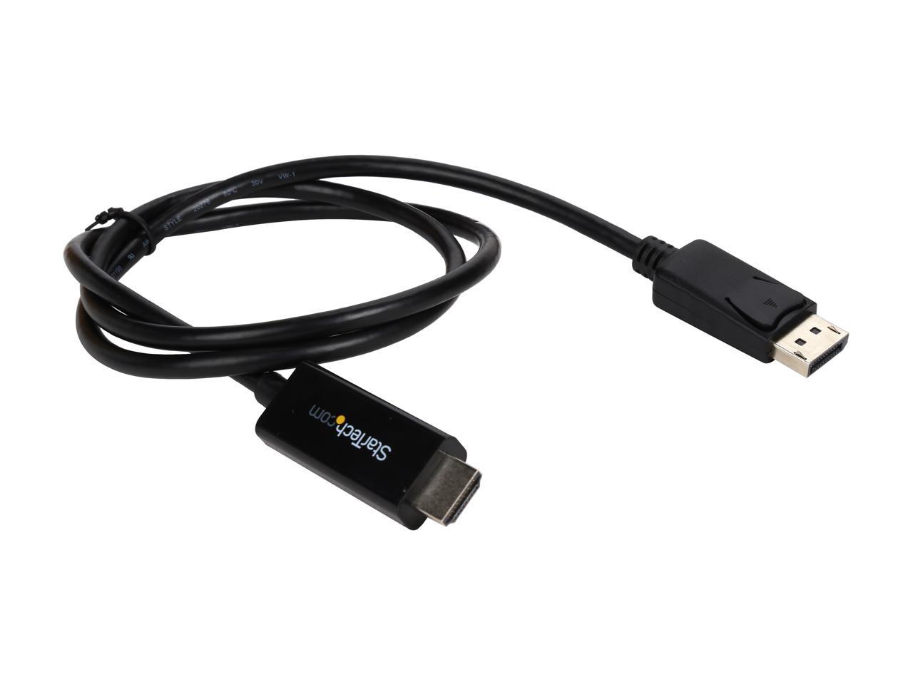 StarTech.com DP2HDMM1MB DisplayPort to HDMI converter cable - 3 ft (1m) - DP to HDMI Adapter with Built-in Cable - (M / M) Ultra HD 4K