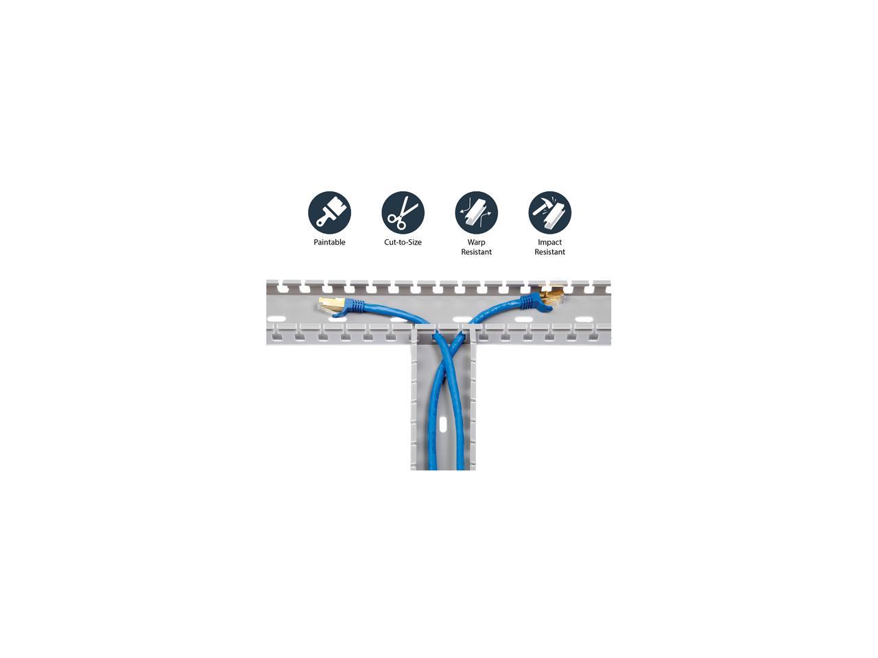 StarTech.com AD105X1 2inx1in Open Slot Wiring Cable Raceway Duct with Cover, Gray - 5.6 ft.
