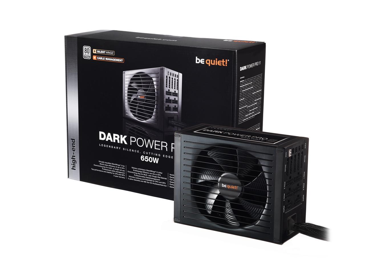 be quiet! Dark Power Pro 11 650W ATX 12V 80 Plus Platinum Modular Power Supply – Silent Wings 3 Fan