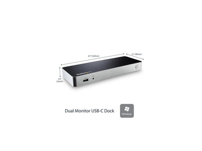 StarTech MST30C2HHPD Dual Monitor USB C Dock - For Windows Laptops - 4K MST - with 60W Power Delivery (USB PD) - Laptop Docking Station