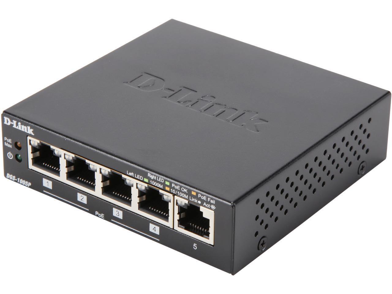 D-Link DGS-1005P 5 Port Gigabit Unmnged Dsk Swt