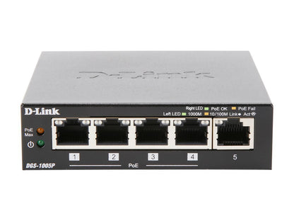 D-Link DGS-1005P 5 Port Gigabit Unmnged Dsk Swt