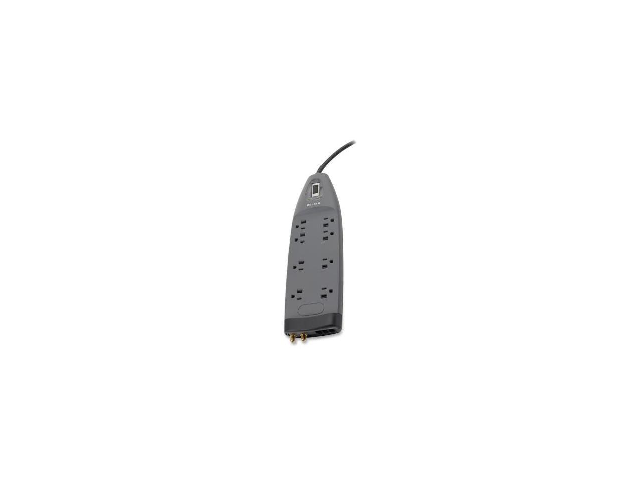 Belkin BLKBE10823006 Surge Protector Coaxial 8 Outlets 6 ft. Cord 3550 Joules Gray