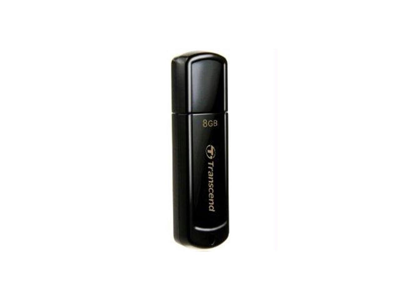 Transcend JetFlash 350 8 GB USB 2.0 Flash Drive - Black - 1 Pack